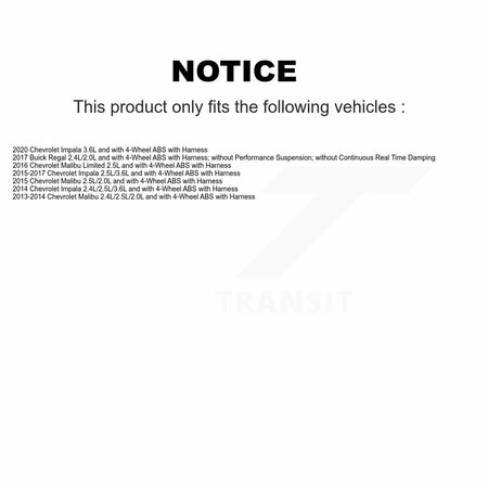 Transit Auto Front Wheel Hub Bearing & ABS Sensor Kit For Chevrolet Malibu Impala Limited Buick Regal K7S-100189